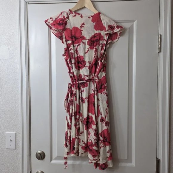 Free People Floral French Quarter wrap mini dress M - Picture 3 of 8